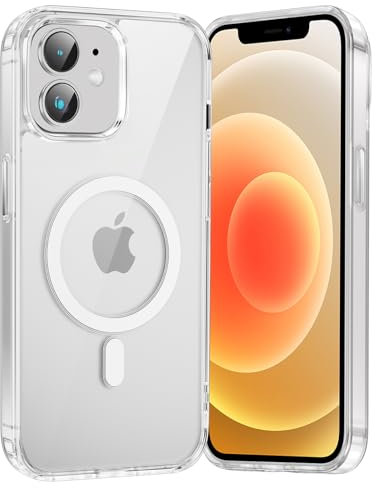 Coiwxmoi Cover Magnetica per Apple iPhone 12 Pro/12,Compatibile con Magsafe,SottileMorbido Silicone TPU +Hard PC Custodia Antiurto Anti-Graffio Protettiva Cover per iPhone 12/12 Pro 6.1,Trasparente