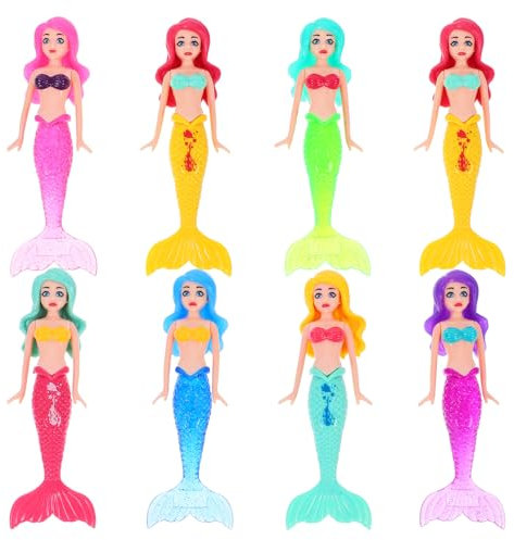KONTONTY 8 Stück Meerjungfrau Schwimmspielzeug Kinderbadspielzeug Meerjungfrauenpuppen Für Wasser Poolspielzeug Für Teenager Poolspielzeug Für Badespielzeug Abs