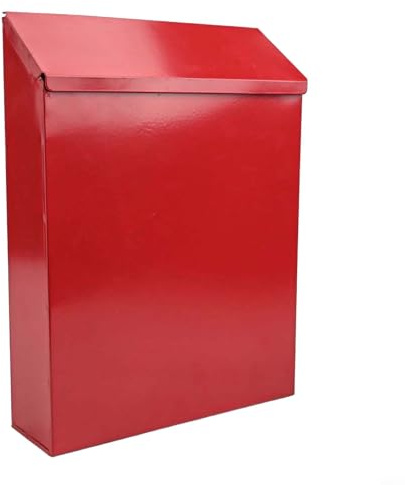 TONIXY Retro-Briefkasten aus Metall, Wandmontage, mit 2 Schlüsseln, europäischer Stil, für Veranda, Eingang (rot)