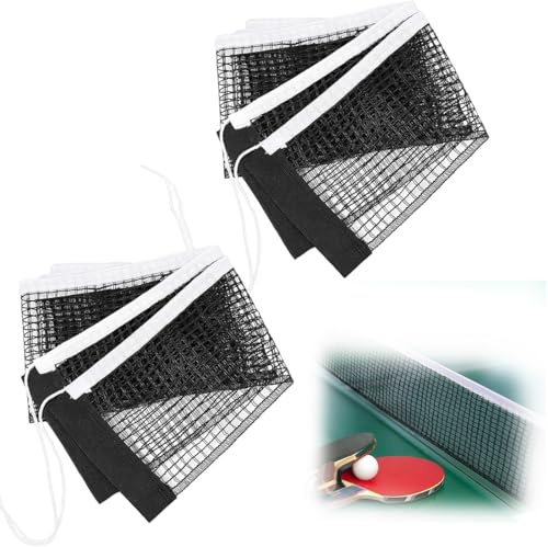 XEPWOLU Tischtennisnetz 180 * 14 cm（2 Stück）, Tragbares Tischtennisnetz, Standardgröße,Ersatz-Netz Füralle Tische und alle gängigen Netzgarnituren