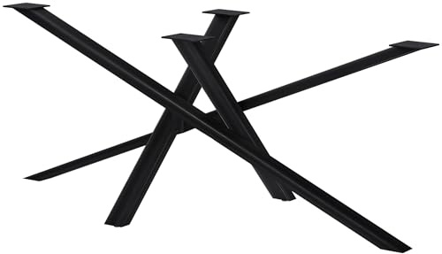 CLP Tischbeine Metall schwarz Finney, Tischkufen für DIY-Esstische, Tischgestell aus pulverbeschichtetem Stahl, Höhe 72 cm, Farbe:antik schwarz, Größe:180x80x72 cm