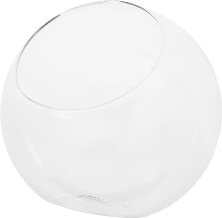 ARTIBETTER Glas Terrarium Kugelvase mit Schräger Öffnung 15cm für Sukkulenten Hydrokultur Selbstgemacht Pflanztopf Transparent Innenraumdeko