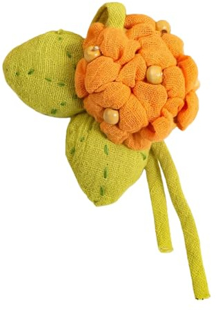 Broche fleur en coton et lin respirant, détails brodés délicats, confortable à porter toute la journée, accessoire de boutique, bijoux de bureau décontractés pour femme, One Size, Comme décrit