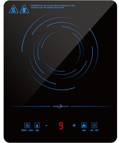 Portable Induction Hob, Single Induction Cooker, Electric Hob, Plug in hob | 2100W Compact Design, Simple Touch Control, Safety Lock, Timer, 9 Temp Settings, Max/Min Power for Home & Camping (Blue)