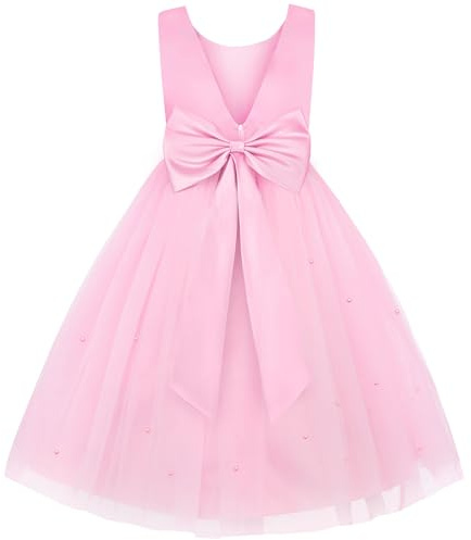 JerrisApparel Vestito Bambina Fiori Elegante Abito Cerimonia Nozze Comunione