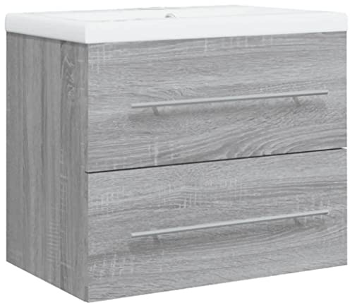 Lumanois Mueble de baño con Lavabo Madera contrachapada Gris Sonoma,Tocadores,Tocadores de baño,27.08kg-3120180