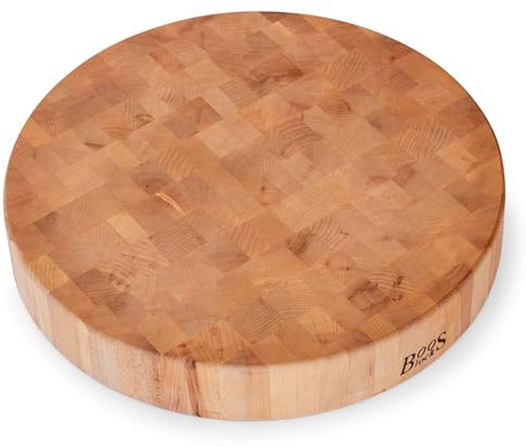 Boos Block Billot De Boucher Professionnel - Planche Bois De Bout – Billot De Cuisine – Planche Erable d'Amérique du Nord – 46 x 7,5 cm