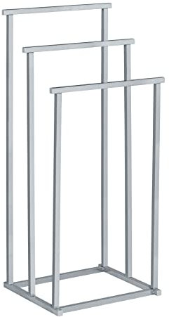 WENKO Porte-serviettes Quadro - Porte-vêtements, 3 barres, Acier inoxydable, 38 x 84.5 x 32.5 cm, Brillant
