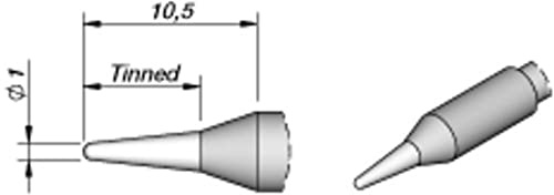 JBC Lötspitze Serie C245, Rundform, C245041/Ø 1,0 mm, gerade C245041 (Lötkartusche Lötpatrone Loetspitze Loetkartusche Loetpatrone 2245 2045 bleifrei)