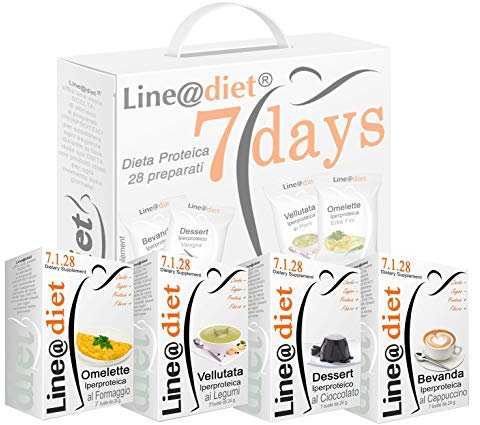 Alimenti Proteici in BAG COMPLETO per 7 Giorni Line@Diet: Opzione MISTO B = 28 preparati PROTEICI senza Carboidrati e senza Zuccheri.