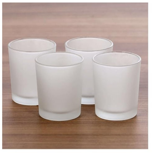 Photophores en verre dépoli pour bougies chauffe-plat de 40 mm, Verre, 10er Set