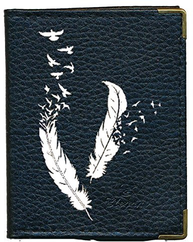Pochette Etui Porte Cartes bancaire, Credit, fidélité, Noir - pour 24 Cartes Plume Blanche