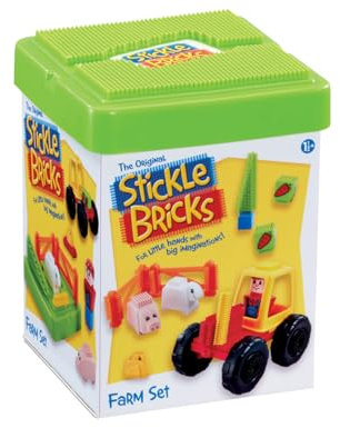 Stickle Bricks Farm Set Construction Toy, Promotes Dexterity and Imagination, Safe and Durable, Inspire Creativity and Fine Motor Skills, Suitable for Ages 18 Months and Above