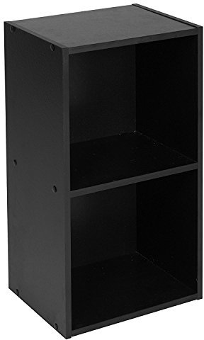 TOP Marques Collectibles Taylor & Brown® 1, 2, 3, 4 Tier Wooden Bookcase Shelving Display Storage Wood Shelf Shelves Unit (Black, 2 Tier)