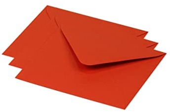 Clairefontaine 60171C - Packung mit 20 Umschlägen Pollen 12,5x13,8 cm, 120g, gefüttert, ideal für Einladungen und Korrespondenz, Premium glattes Papier, Korallenrot, 1 Pack