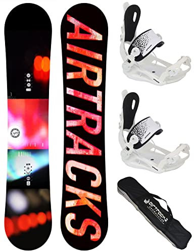 AIRTRACKS Damen Snowboard Set Lights Lady Rocker 148 - Snowboard Bindung Master W L - SB Bag