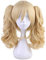 Morvally Kurze gerade blonde Bob-Winge mit zwei Jaw Claws Ponytail Haar für Cosplay, Halloween-Kostüm