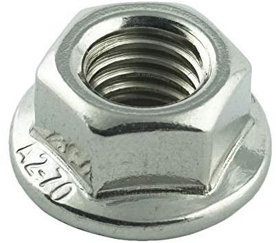 Eisenwaren2000 | M10 Muttern mit Flansch und Sperr-Rippen (50 Stück) - Flanschmuttern mit Sperrverzahnung DIN 6923 - ISO 4161 - Edelstahl A2 V2A - rostfrei