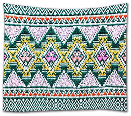 A.Monamour Wandteppiche Beliebte Traditionelle Batik Sarong Muster Hintergrund In Thailand Asiatische Abstrakte Textil Stoff Wandbehang Tapisserie Vorhänge Tischdecke Tagesdecke Strandtuch 130x153cm