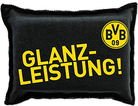 Borussia Dortmund Unisex Bvb bil rengøringssvamp Schwamm, Schwarz, Einheitsgröße EU