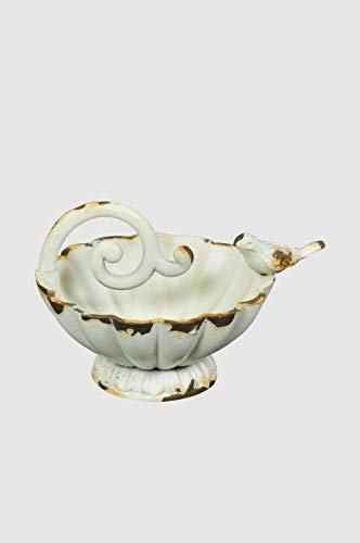 Vintage Home Dekoschale Kelch Schale Ringschale Schmuckschale 10x8cm Gusseisen Antik Creme