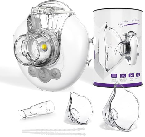 FEELLIFE Inhalationsgerät, Leiser Inhaliergeräte für Erwachsene, Kinder, 3 Einstellbare Modelle, Ultraleichter freihändiger Inhalator, Inhaliergerät für zu Hause und unterwegs, Aufladbare Batterie