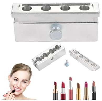 DIY Lippenstiftform, Lippenbalsam machen Tool Kit Set, 4 Kavitäten Lipstick Mold Aluminiumlegierung Lippenstift Gießform Gießformen für Lippenstift