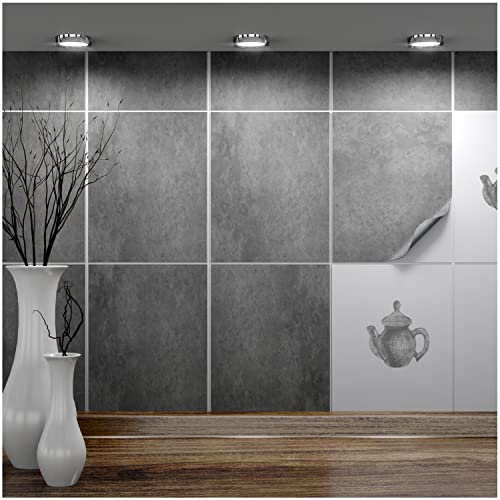 FoLIESEN – Pegatinas para azulejos de 20 x 25 cm | Película autoadhesiva para azulejos de baño y cocina | Retirable sin residuos | Azulejos adhesivos | 8 piezas,. Decoración concretamente