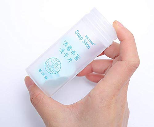 Namvo 50 Stück Reise Seife Tabletten, Rich Foam Mini duftende Seife Scheibe Blätter, tragbare Hand waschen Seife Papier