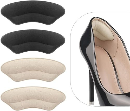 Fersenpolster für lose Schuhe, Fersenpolster für zu große Schuhe für Männer und Frauen, Füllstoff, verbesserte Schuhpassform und Komfort, stoppt Fersenrutsch und Blasen (4 Paar) (blasses Aprikose +