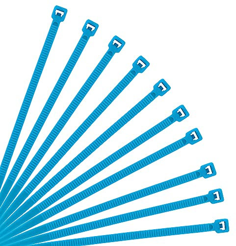XINGO Blue Cable Ties Pack of 500, 200mm x 3.6mm, Premium Nylon Durable Zip Ties, Self-Locking UV Resistant Nylon Plastic Wire Ties for Indoor and Outdoor