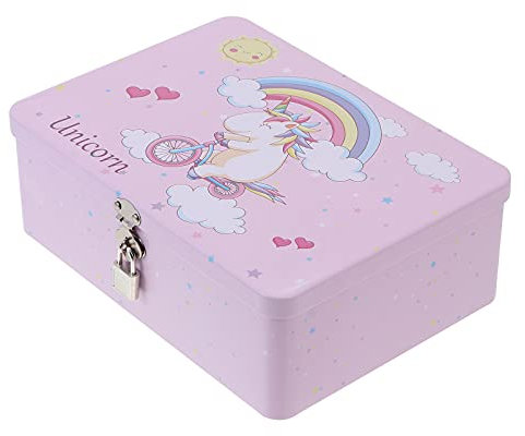 Cabilock Boîte de rangement en étain avec Cadenas Rétro Style Étain Conteneur de Bonbons de Chocolat pour thé et café Bijoux Cosmétiques Photo Cas peut pour Cuisine