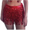 Larancie Paillettenrock, Bauchtanz, Quaste, Schal, Pailletten, Wickelrock, Party, Rave-Kostüm für Damen und Mädchen (Rot).