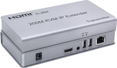 Swallows Extender IP KVM HDMI 200M, IP RJ45 Ethernet CAT6 6A trasmettitore ricevitore 1 TX a 20 RX e connessione a cascata USB tastiera mouse su UTP/STP H.264 (TX+RX)