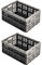 2x Stabile Profi Klappbox 32L - 36 x 49 x 23,5 cm - Einkaufskiste klappbar Transportkiste stapelbar Grau/Graphit