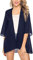 Irevial Cardigan Donna Chiffon Kimono Estiva Coprispalle Elegante Aperto Davanti Leggero Camicetta Casual Blu Navy S