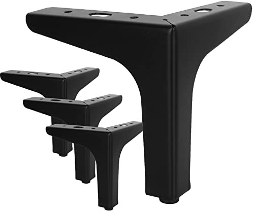 LOLYSIC 12 Stück 13 cm schwarz Möbelfüße, Möbelbeine im modernen Stil, dreieckige Sofabeine, Füße aus Metall, Ersatz für Schrankbeine, Schwarz für Schrank, Sofa, Couch, Stuhl, Ottomane