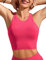 CRZ YOGA Damen Racerback Swim Top Bikini Oberteil Schnell Trocknend Padded Swimsuit Magenta 38
