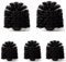 Voarge Toilette Ersatzbürstenkopf 5er Set, lose Toilettenbürsten Bürstenkopf aus Kunststoff Ø 8cm, Schwarz