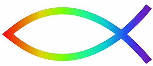 Samunshi® Aufkleber Christenfisch Fisch Gott Symbol - Auto Motorrad Kirche 10x3cm - Taufe Firmung Ichthy Church