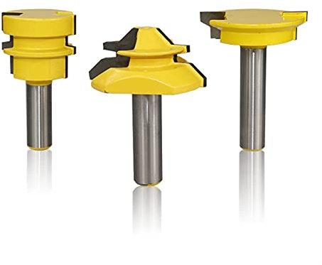 TTT. Codolo 1/2 pollch gambo cassetto router bit set 45 gradi in legno fresatura taglierina serratura miter router bit bit router bit (Size : 3pcs Router Bit Set)