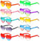 Dwenarry 10 Stücke Farbige Herz Brillen Party Sonnenbrille Set 90er Bunte Herzen brille randlos trendy transparente Herzbrille für Damen
