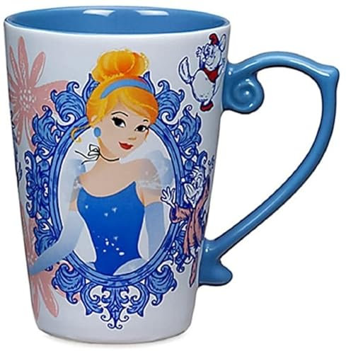 Disney Store USA Exclusive Cinderella 'Let Your Dreams Shine' Blue Tall Latte Mug