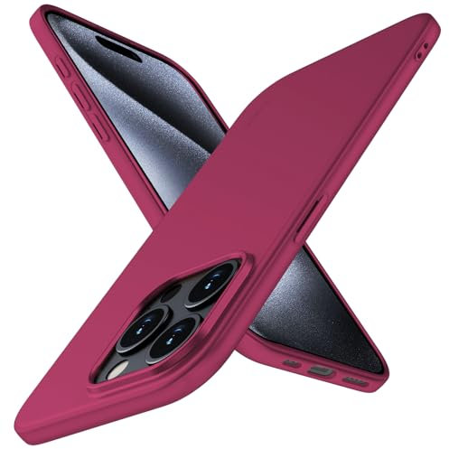 X-level for iPhone 15 Pro Max Case, [Guardian Series] Ultra Thin Soft TPU Bumper Matte Lightweight Anti-Scratch Flexible Gel Protective Case Cover Compatible with iPhone 15 Pro Max 6.7'' - Wine red