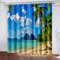 DICOINB Vorhang Blickdicht Ösen Motiv Strand,3D Moderne Gardinen Isolierung Blickdicht 2Er Set Kurz Für Wohnzimmer Schlafzimmer Kinderzimmer,140X120Cm(Hxb)/140X60Cm*2,A1