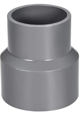 TOP-VIGOR Hub de raccord réducteur en PVC - 50 mm x 63 mm - Adaptateur de raccord de tuyau - Gris - Réducteur de conduit - Raccord de tuyau pour la construction d'approvisionnement en eau