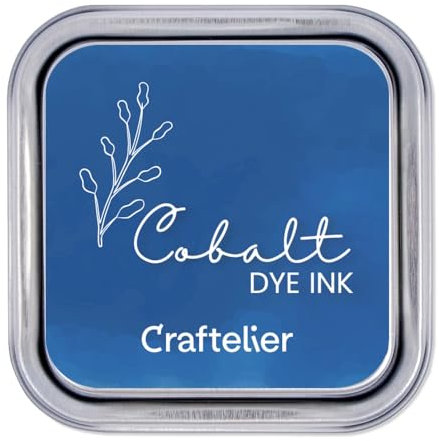 Craftelier - Stempelkissen auf Wasserbasis | Metallbox mit starkem Verschluss | Acryl- oder Gummistempel und poröse Oberflächen | Stempelgröße: 4 x 4 cm - Kartongröße: 6,3 x 6,3 cm | Farbe: Cobalt