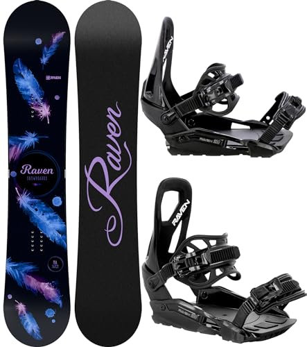 RAVEN Snowboard Set: Snowboard Mia Black + Bindung s230 Black S/M (150cm + s230 Black S/M)