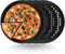 SHUESS 4 Pcs Carbon Steel Pizza Tray - 12 Inch Pizza Baking Pan - Round Perforated Baking Trays - Pizza Trays for Oven Non Stick, Healthy and Durable, Dishwasher Safe (32 cm, Black)