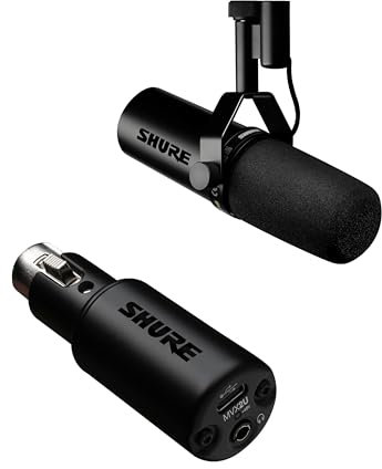 Shure SM7dB Dynamisches Sprach-und Gesangsmikrofon mit integriertem Vorverstärker & MVX2U XLR-auf-USB-Digitalinterface mit Kopfhörerbuchse, integriertem Vorverstärker